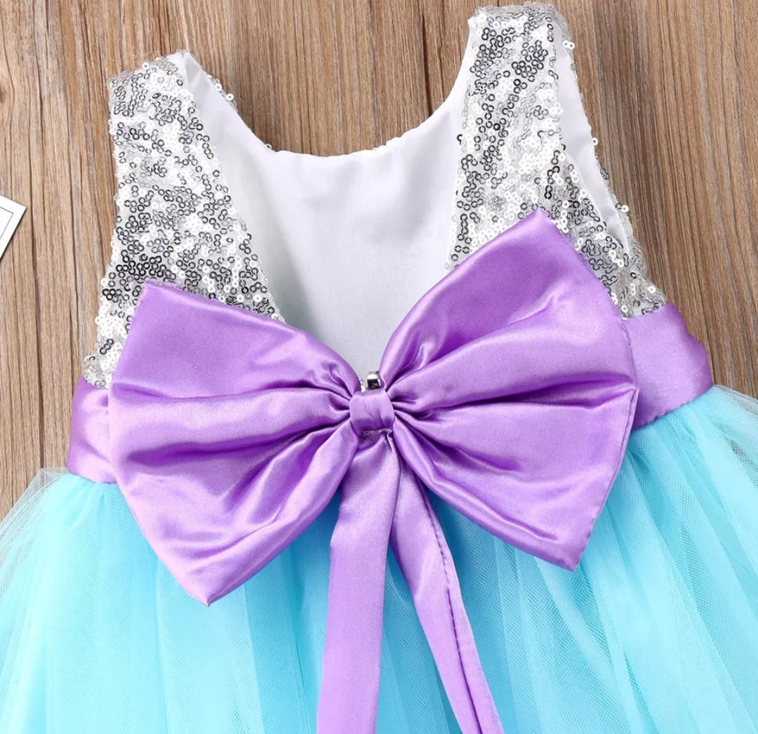 Blue and Purple Dress with Silver Sequins 1001002