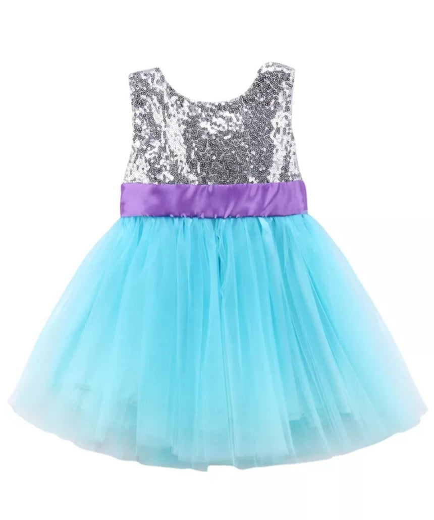 Blue and Purple Dress with Silver Sequins #1001002