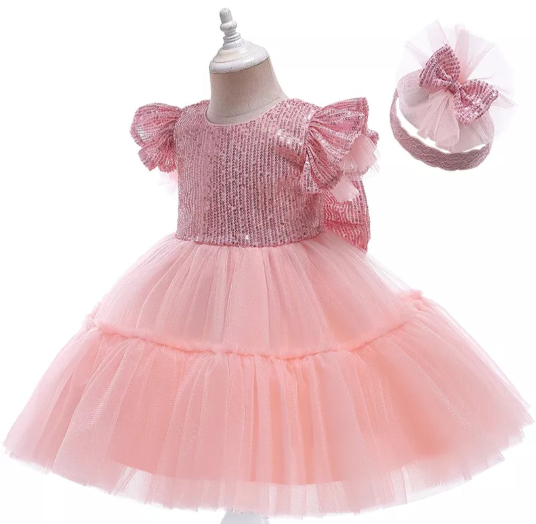 Pink Formal Dress with Headband