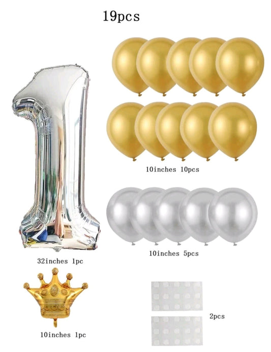 19PSC Black and Gold Balloon Set