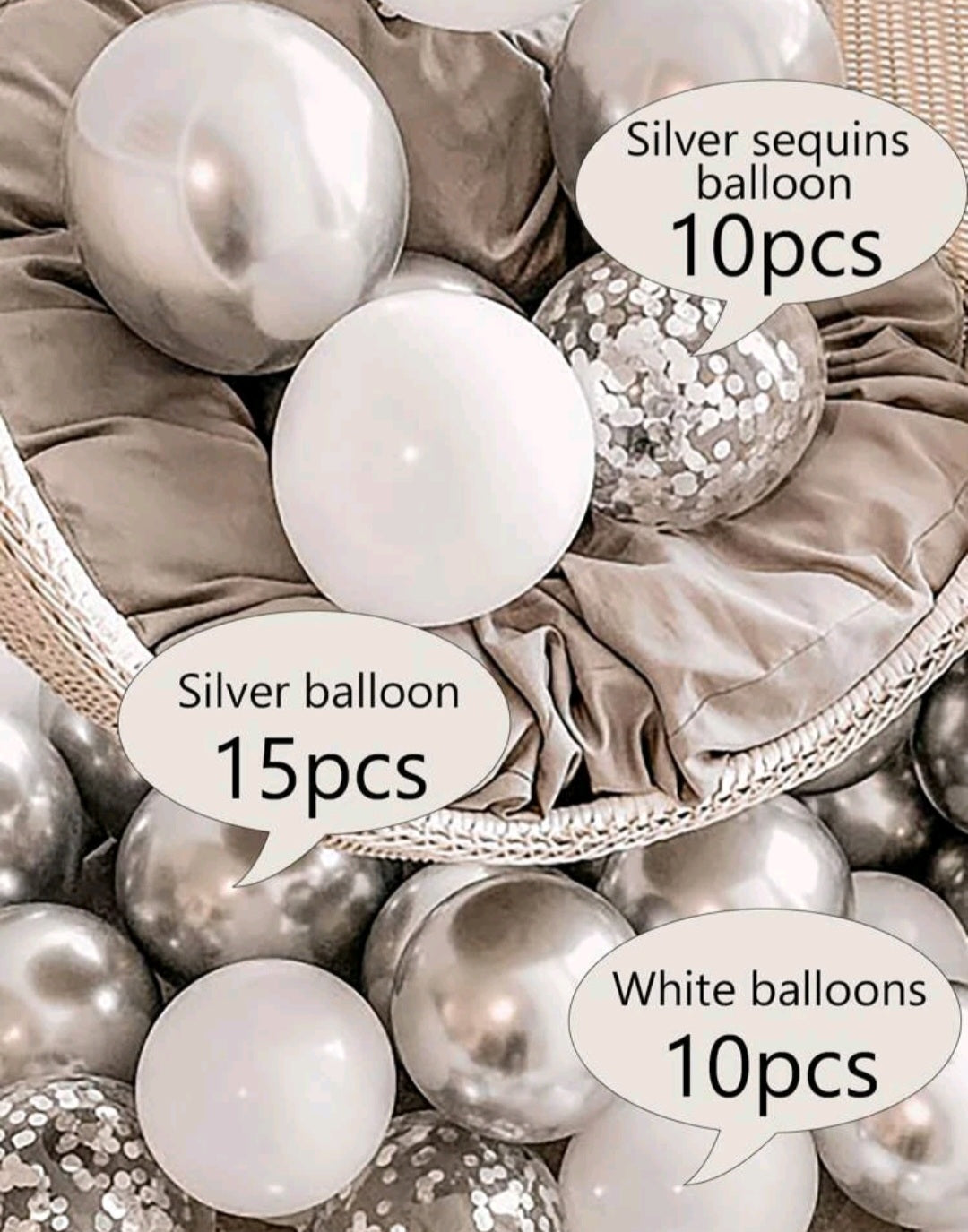 35PSC Silver Balloon Set