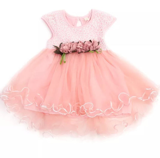 Pink Special Occasions Dress with Floral Clip on 1000121