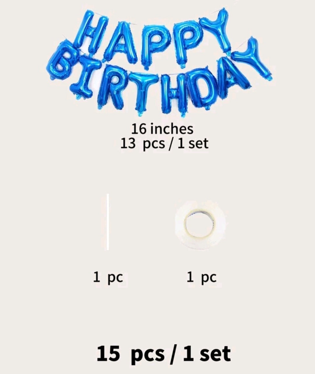 Blue Happy Birthday Balloon Set