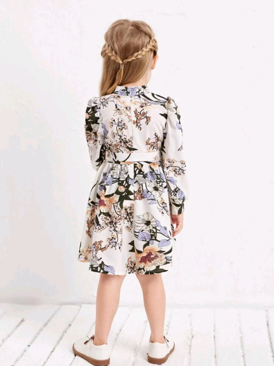 Girls Floral Dress Off White #70001