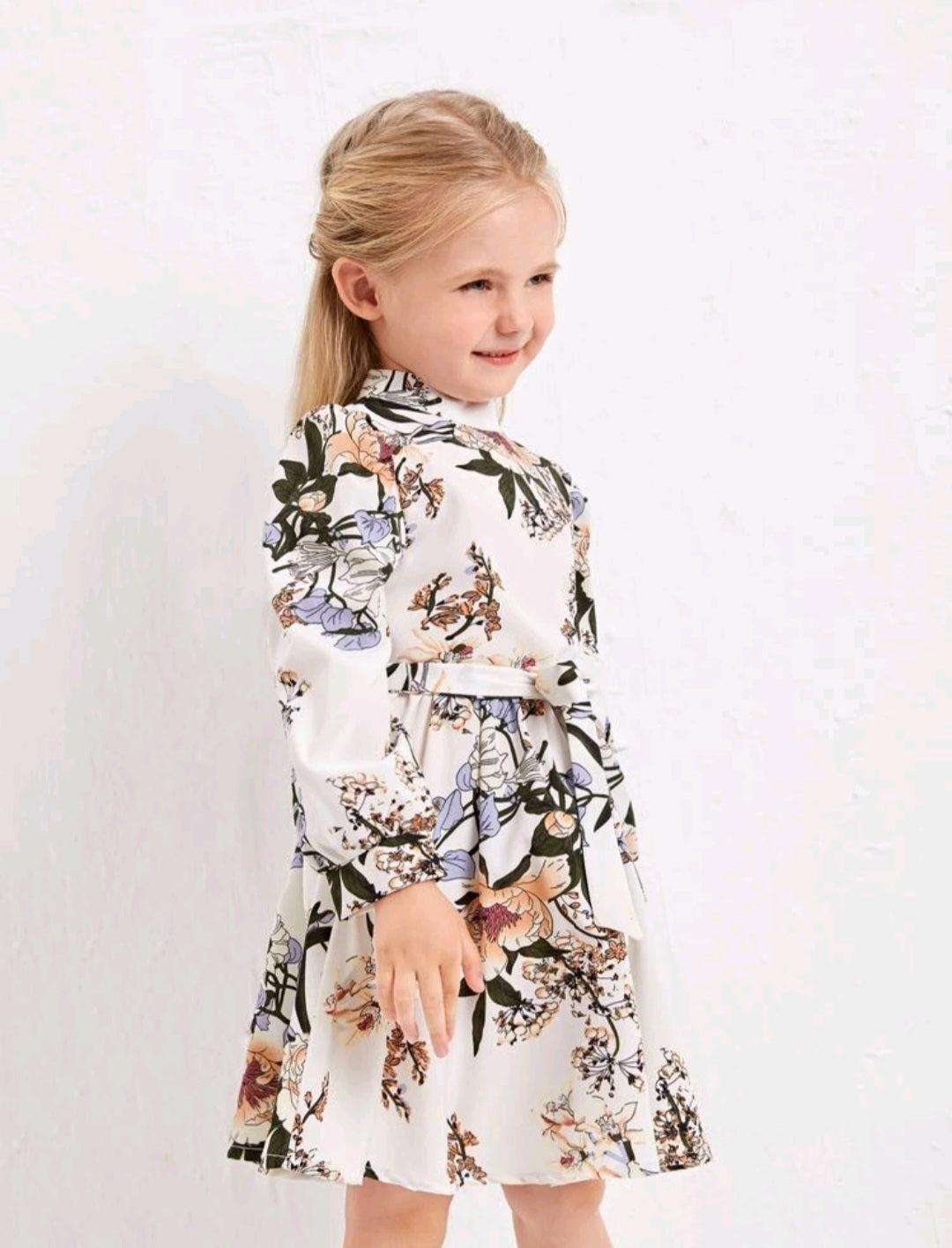 Girls Floral Dress Off White #70001