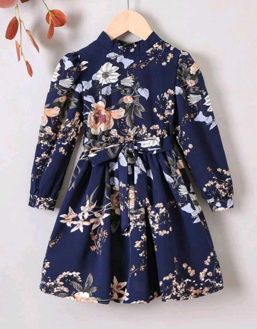 Navy Floral Dress #70004