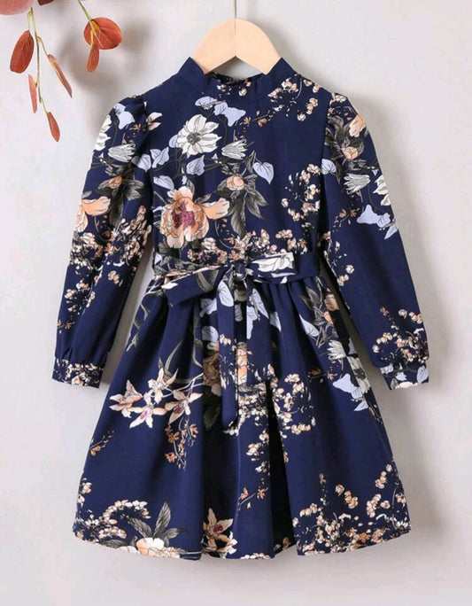 Navy Floral Dress #70004