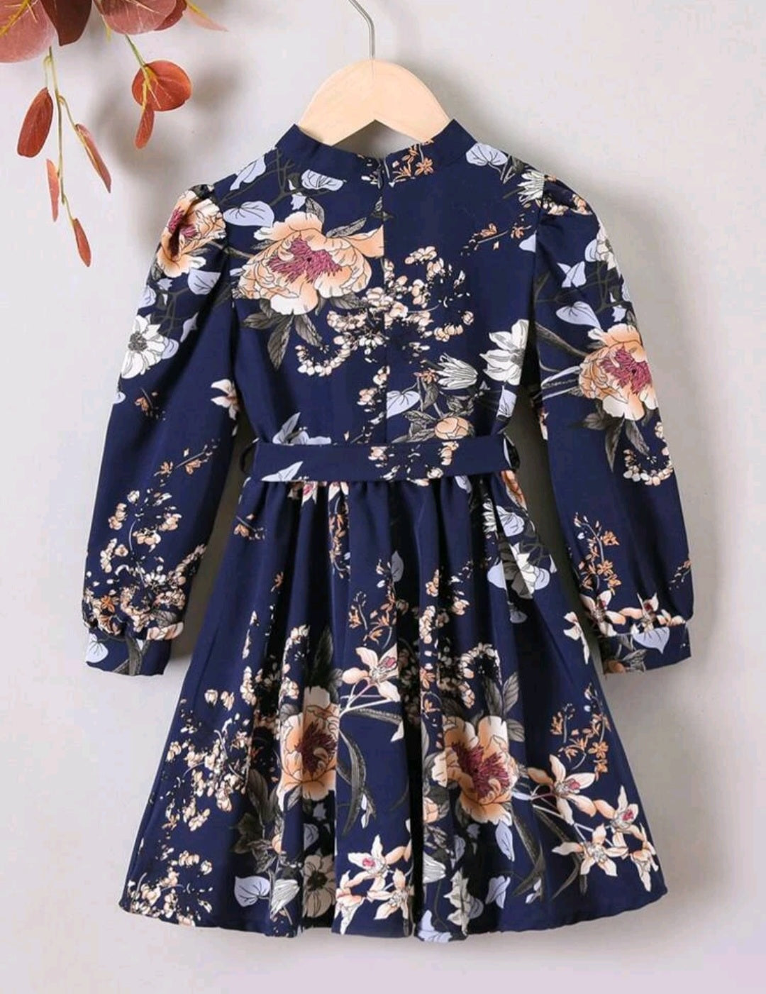 Navy Floral Dress #70004