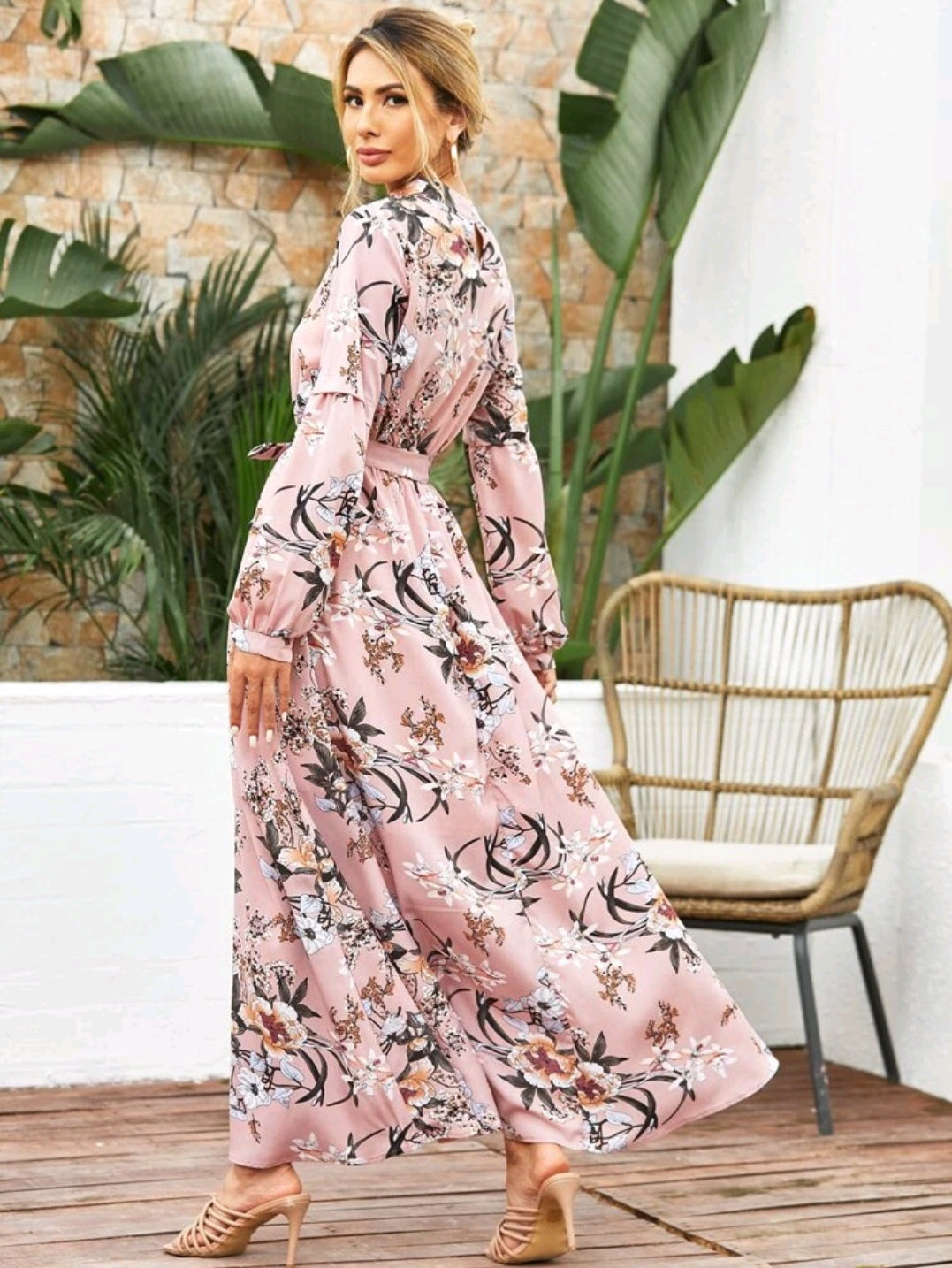 Ladies Floral Dress Pink #70007