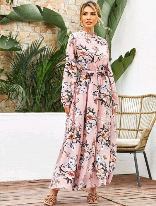 Ladies Floral Dress Pink #70007