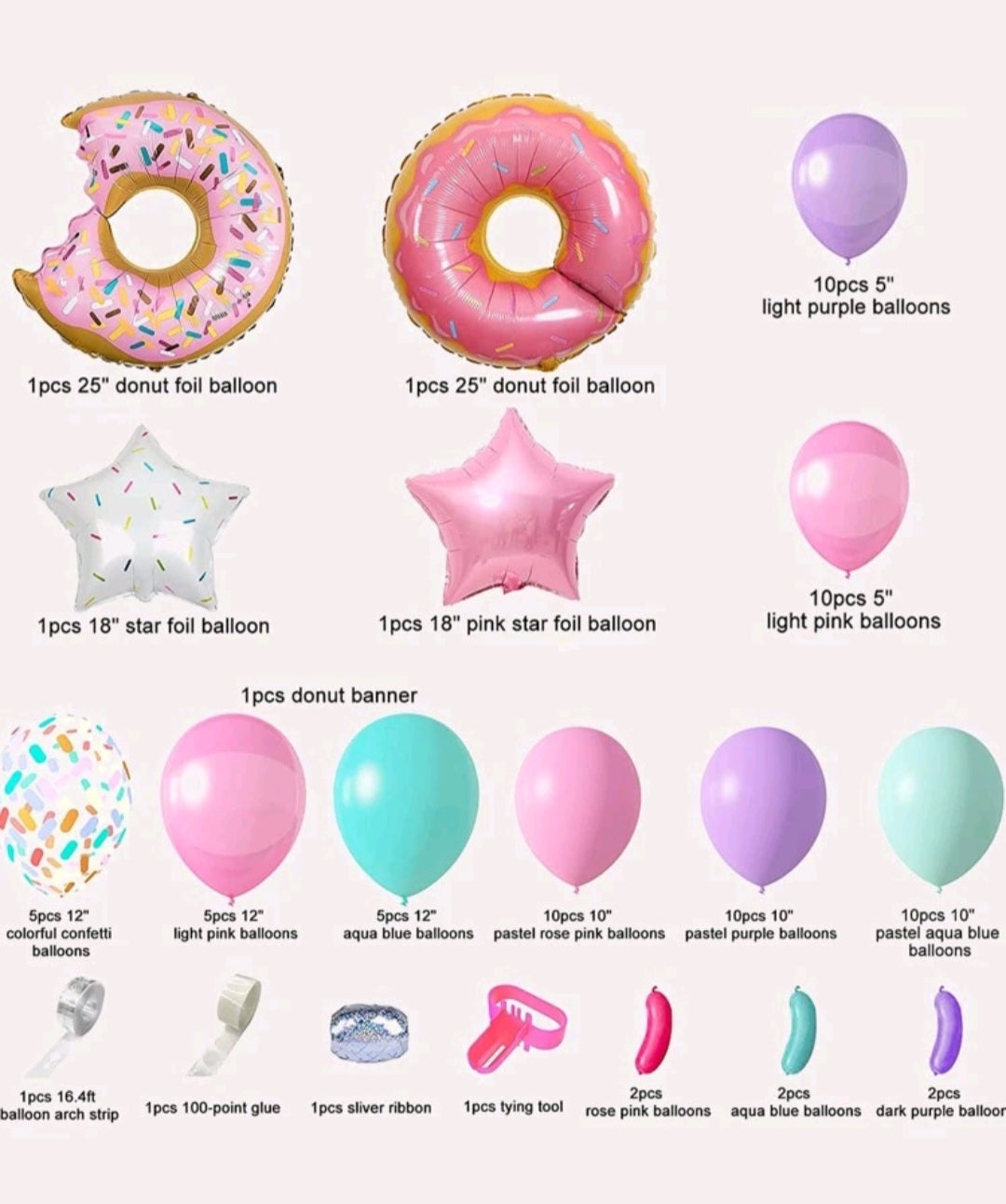 Donot Grow Up 79PSC Balloon Set (doughnut)