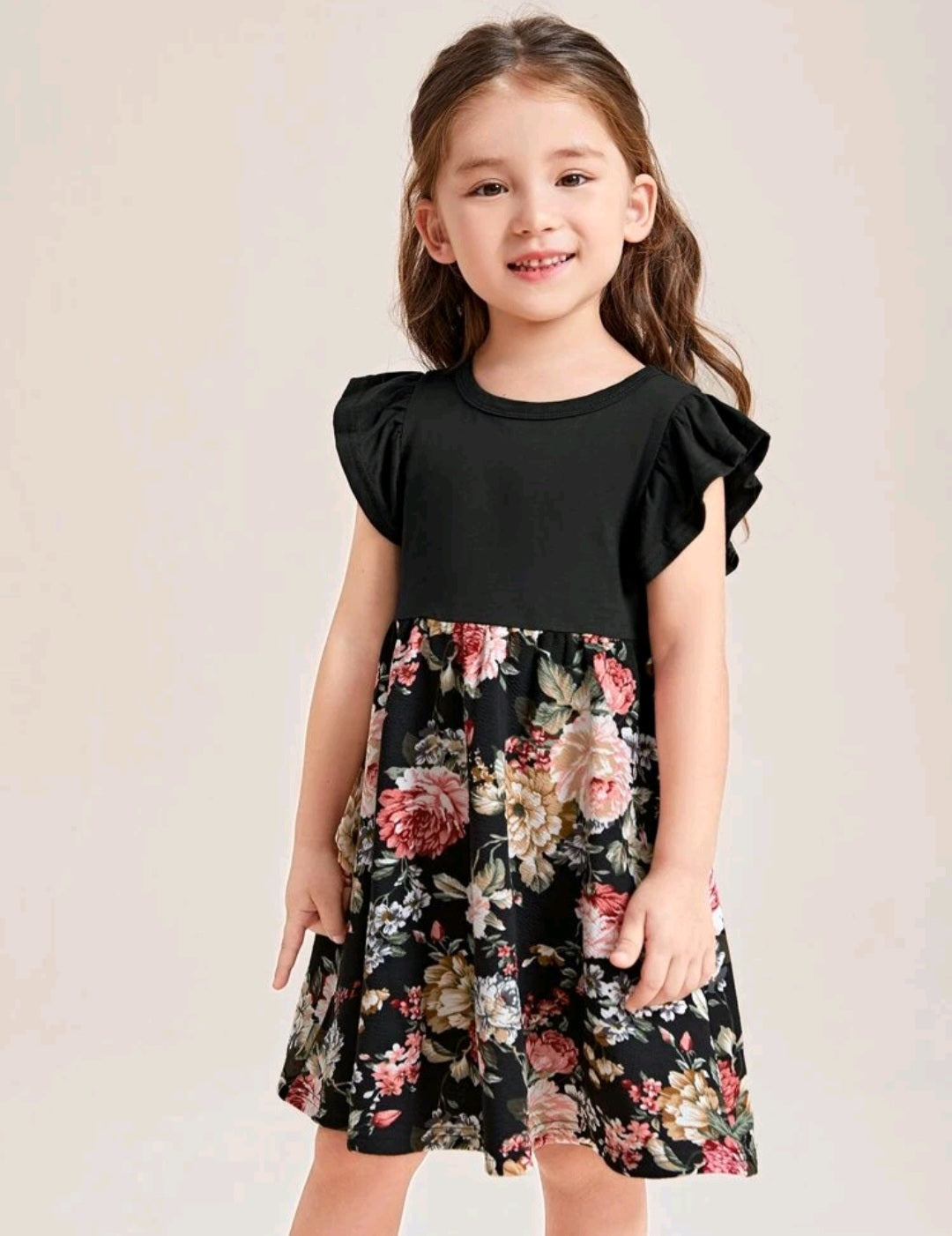 Black Floral Dress (Mommy and Me/ Sibling Outfit) #700013
