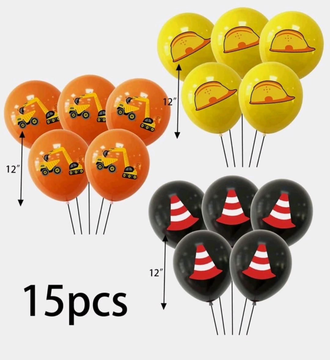 Caution Construction 15PSC Balloon Set 500040