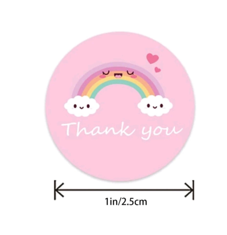 Thank You Stickers Rainbow 