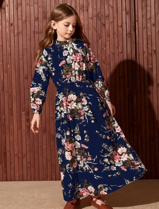Navy Floral Dress #700030