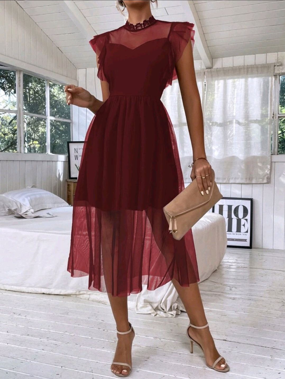 Maroon Ladies Special Occasions Dress #700031