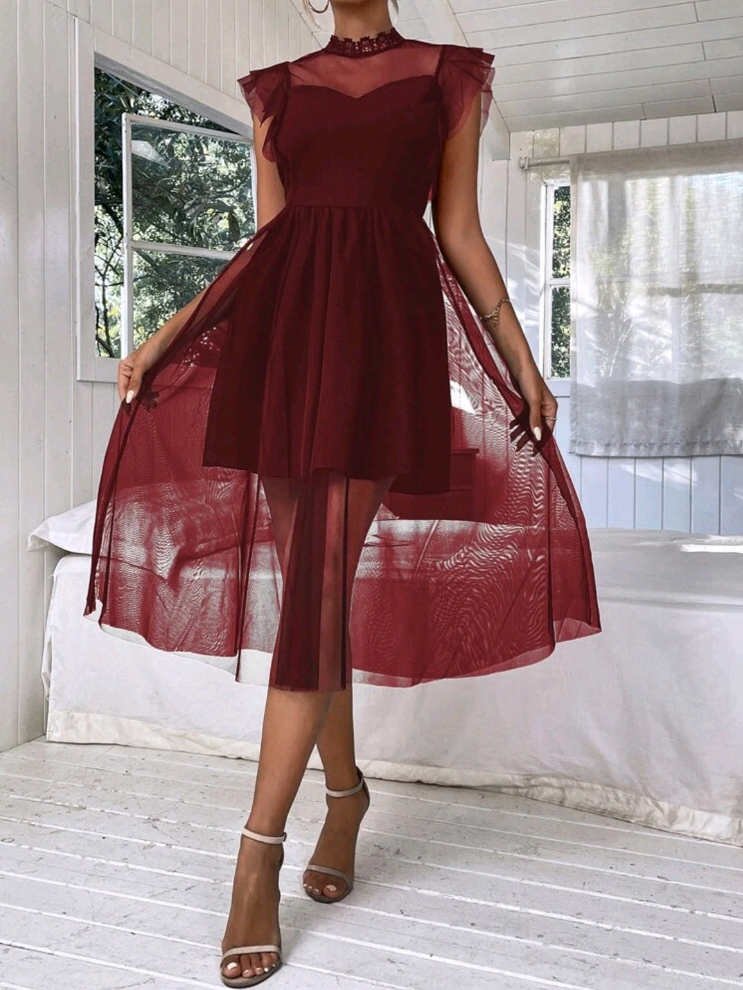 Maroon Ladies Special Occasions Dress #700031