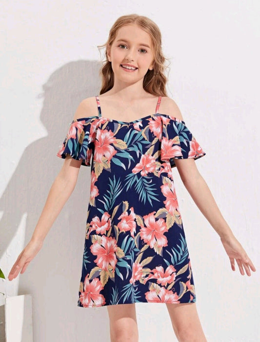 Hibiscus Floral Older Girls Dresses #700034