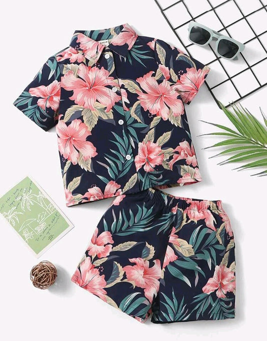 Hibiscus Floral Boys Set