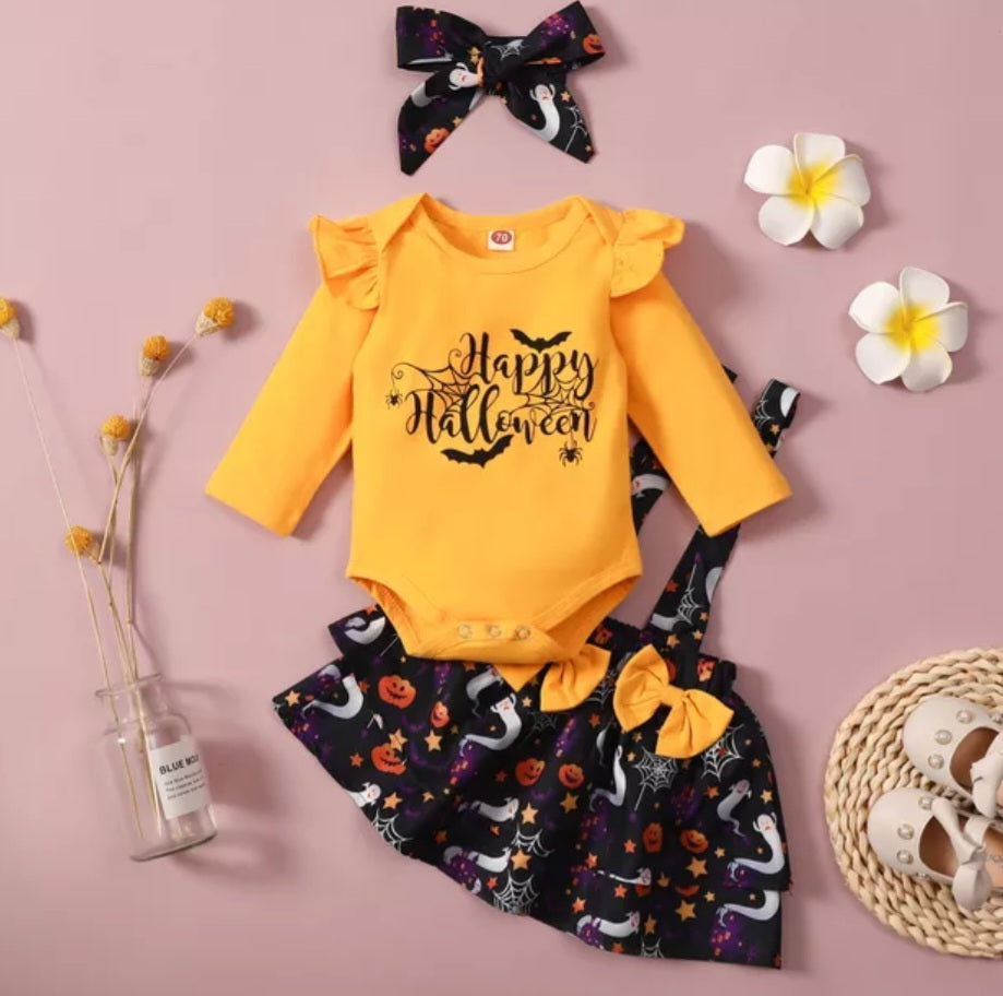 Happy Halloween Romper, Dora Dress and Headband