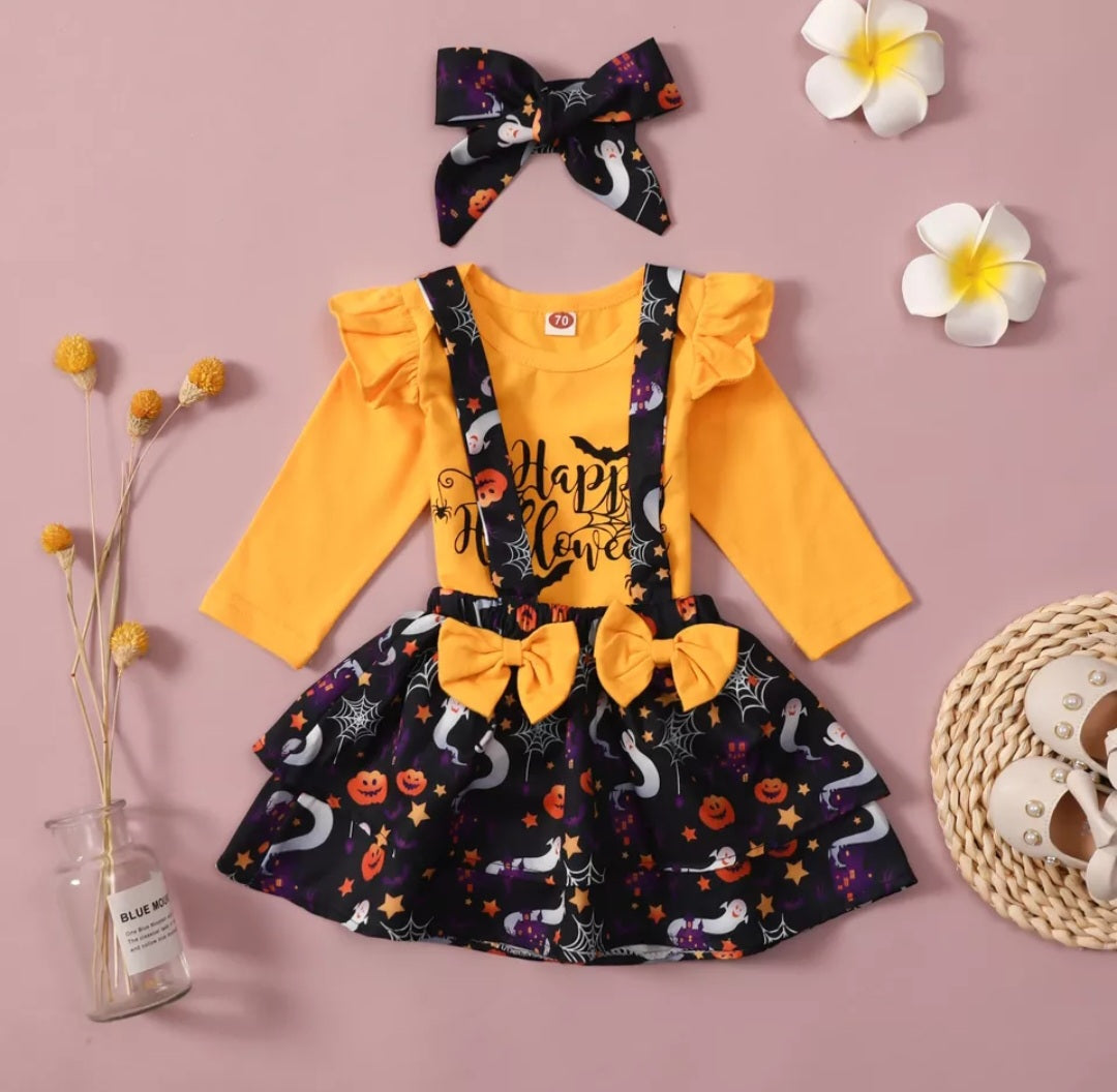Happy Halloween Romper, Dora Dress and Headband