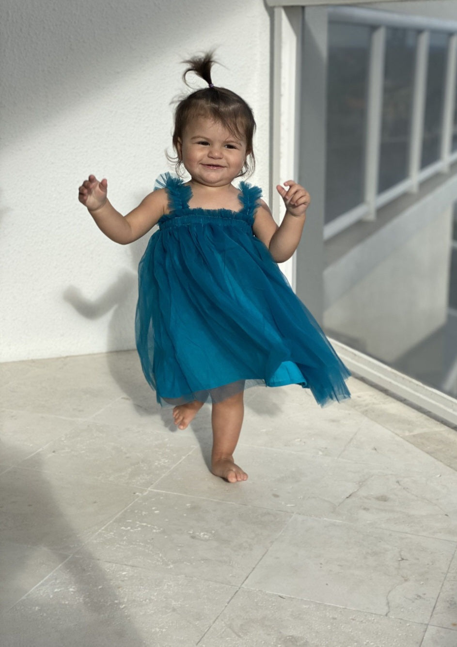 Turquoise Tulle Dress #1000117