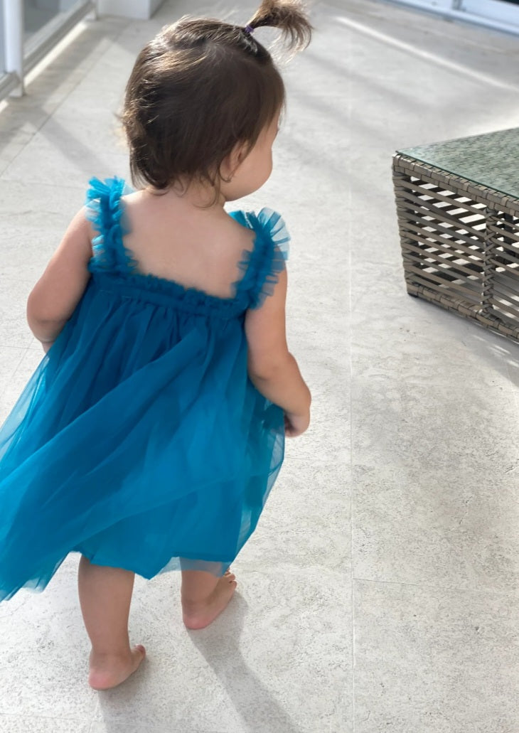 Turquoise Tulle Dress 1000117