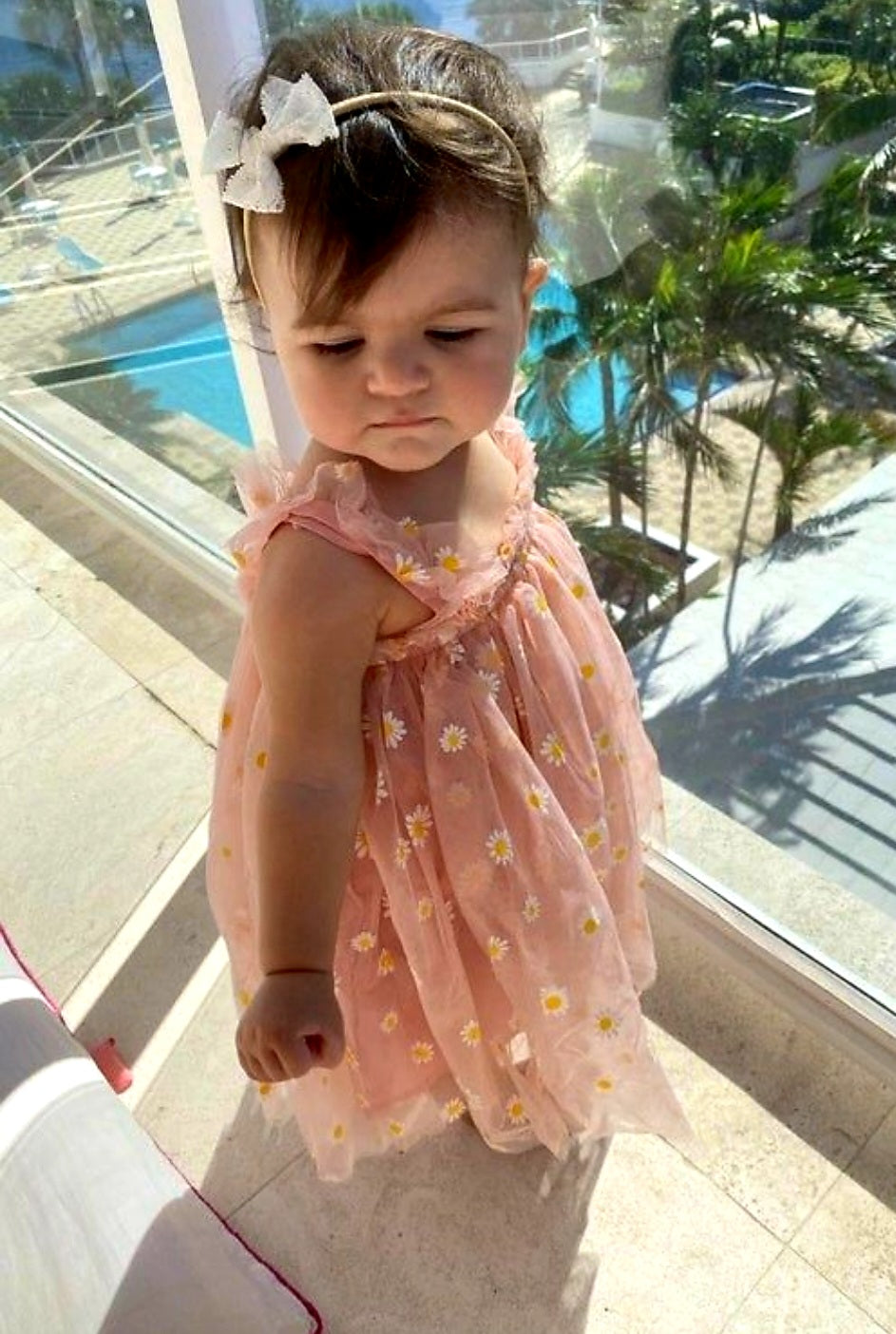 Dusty Pink Daisy Dress 100091