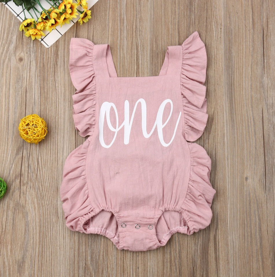 Pink First Birthday Romper