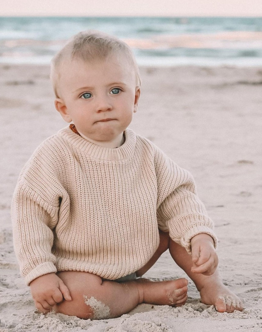 Knitted Jumper Cream ( Gender Neutral)