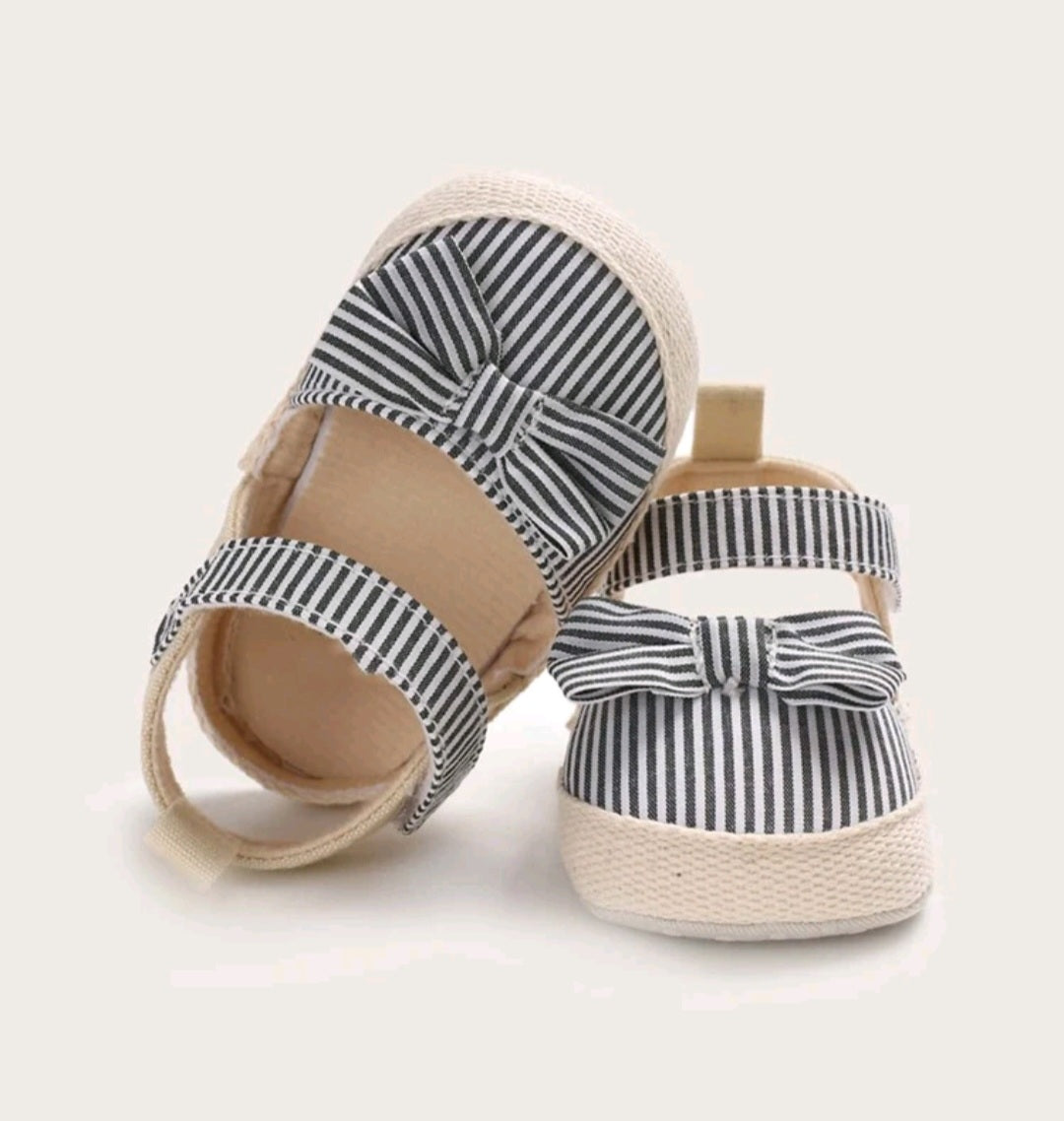 Navy and White Striped Sandals
