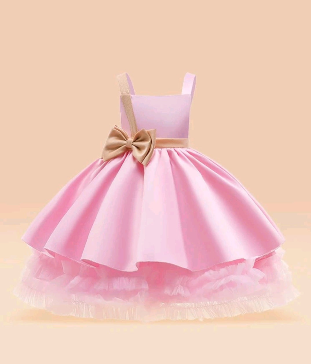 Pink Special Occasions Dress and Gold Bow