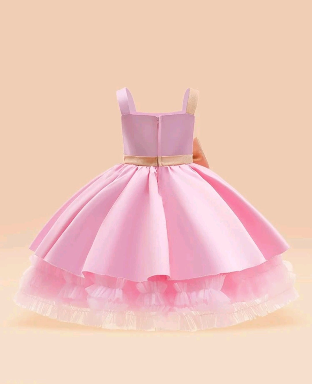 Pink Special Occasions Dress and Gold Bow