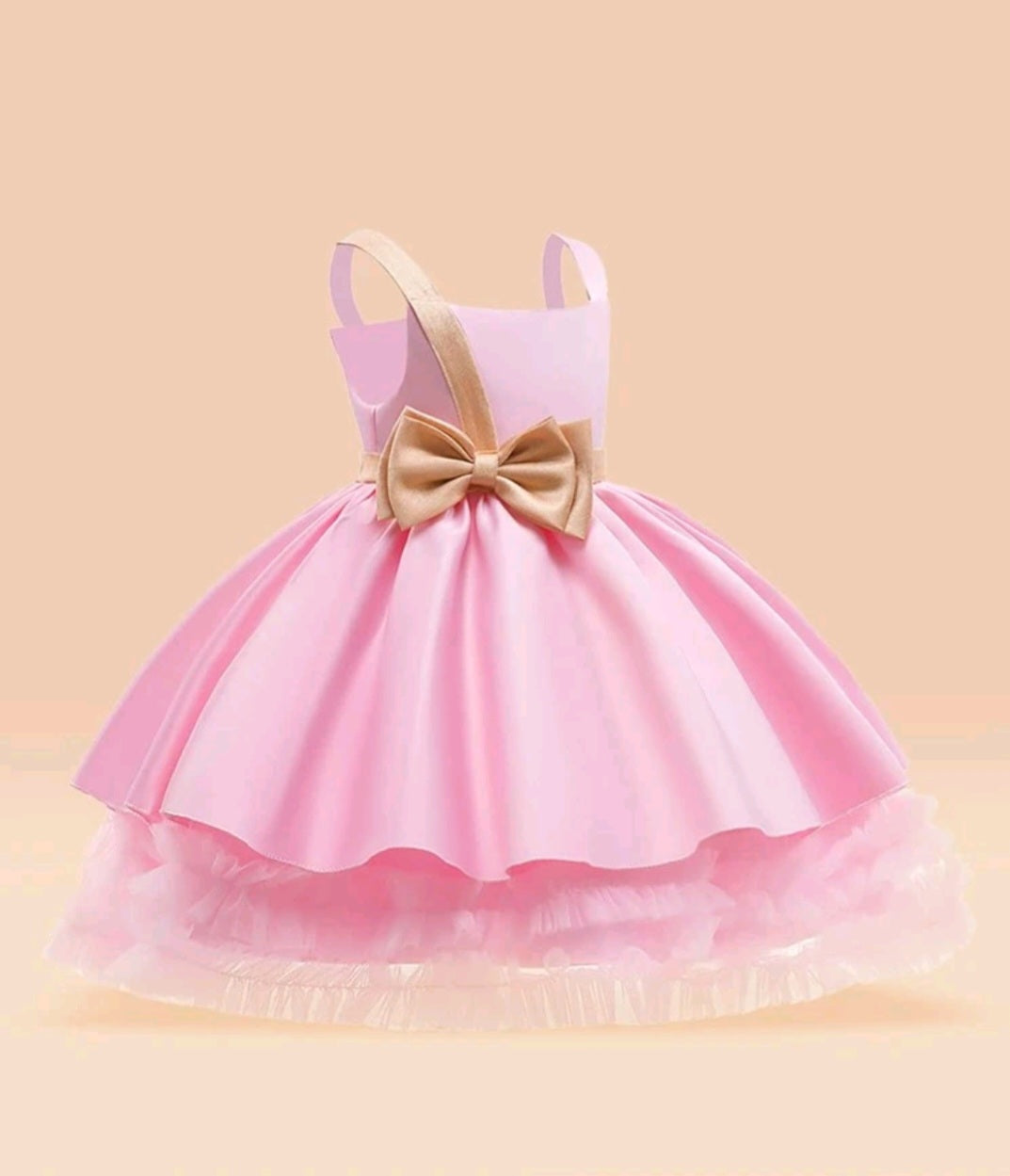 Pink Special Occasions Dress and Gold Bow