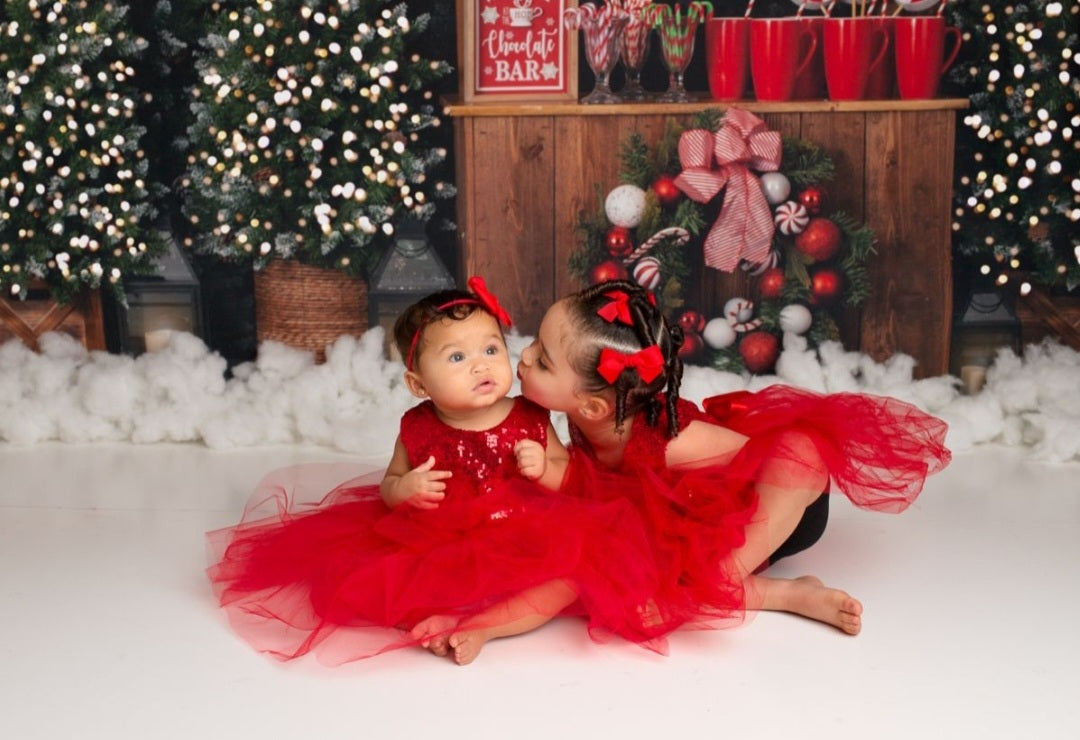 Red Sequins Tutu Dress