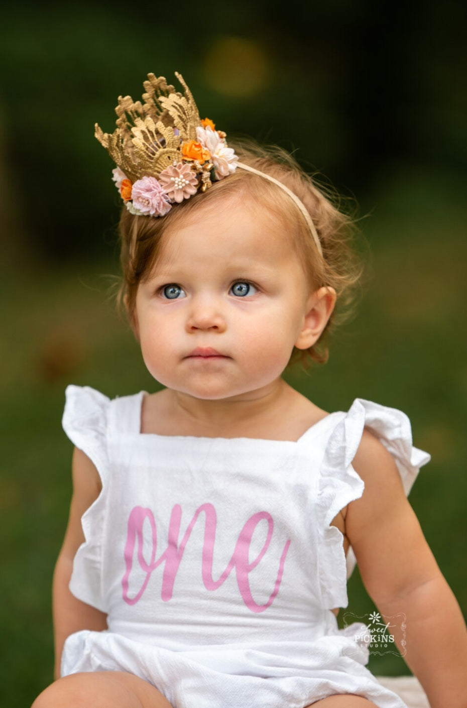 First Birthday White Romper