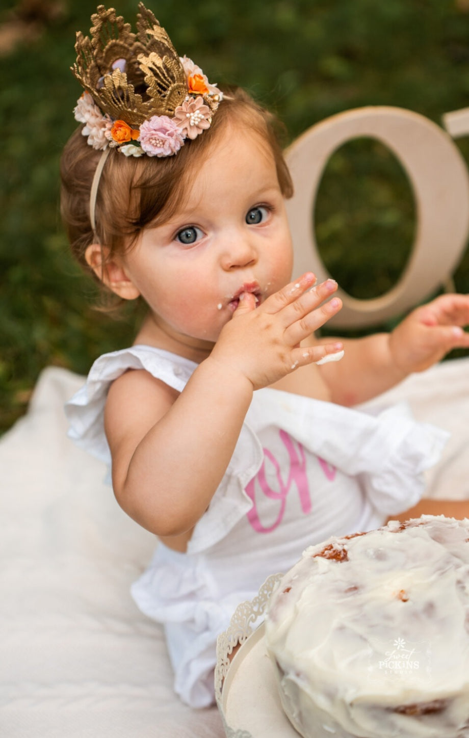 First Birthday White Romper