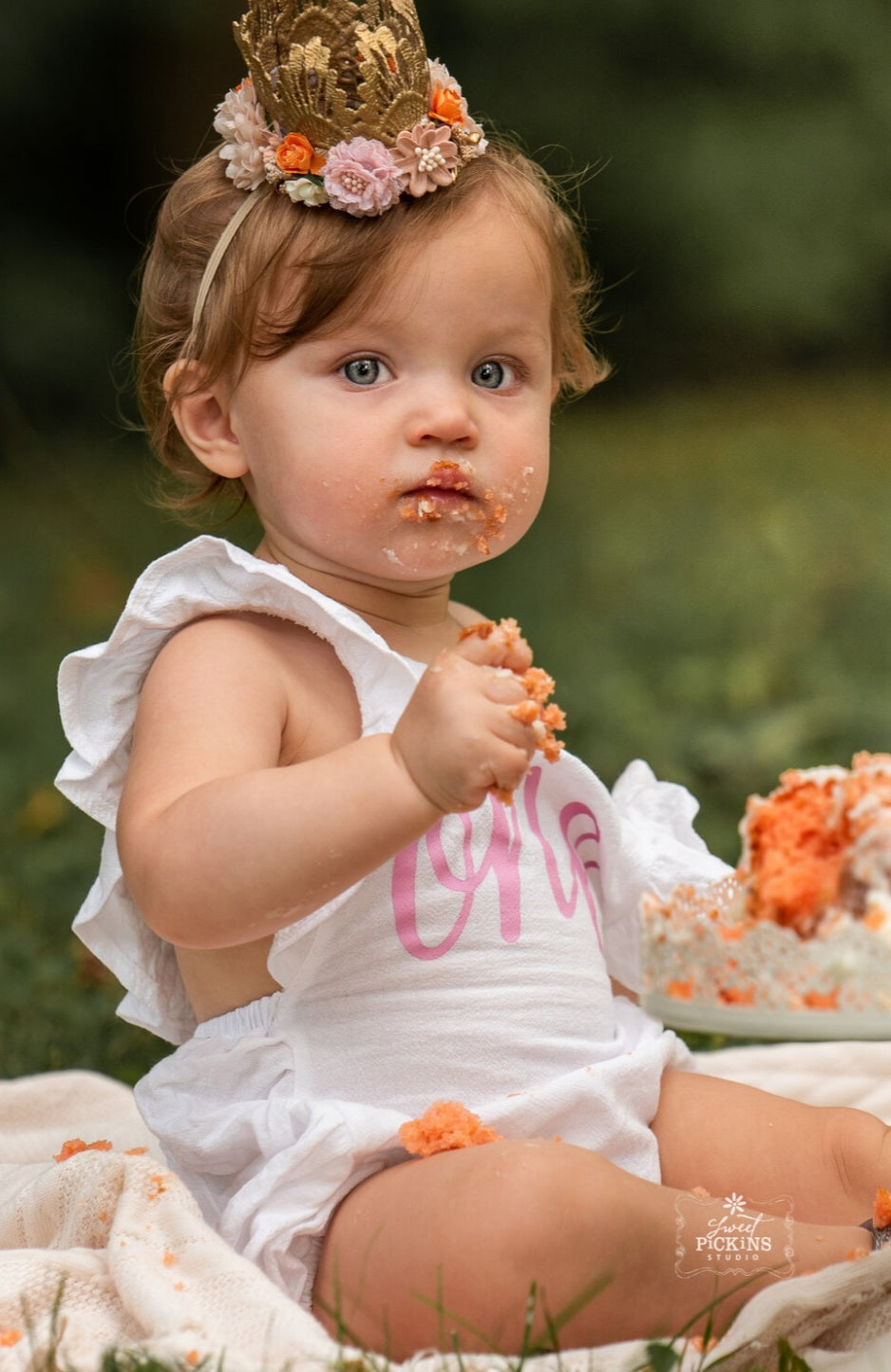 First Birthday White Romper