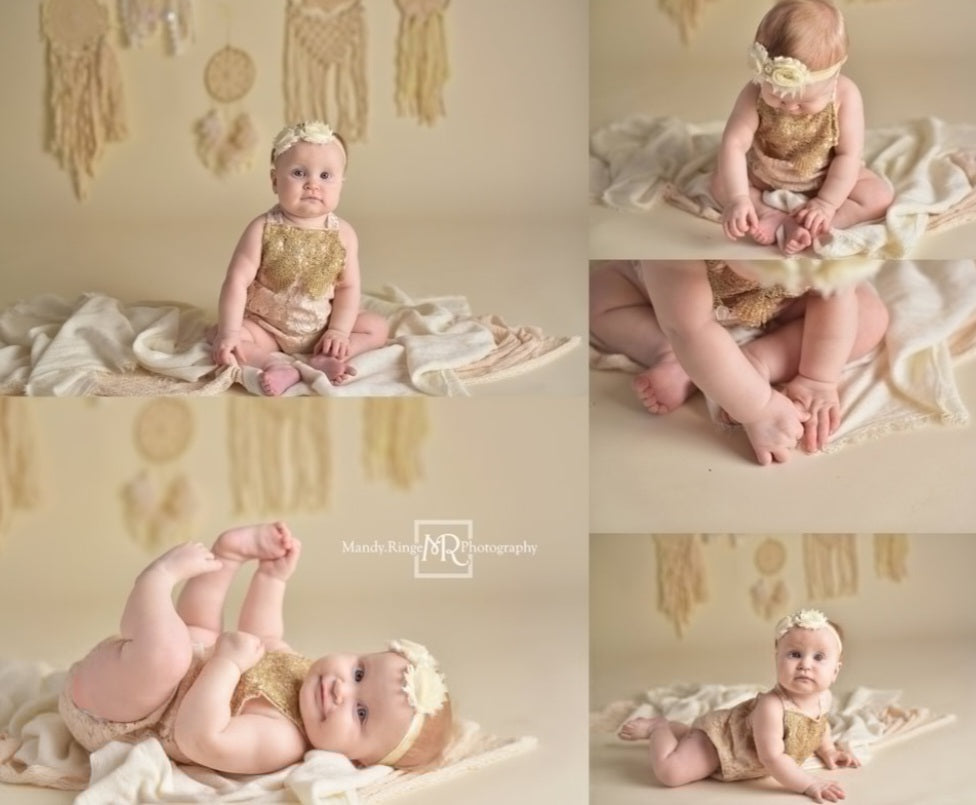 Lace Boho  Romper with Gold Detail 1000187