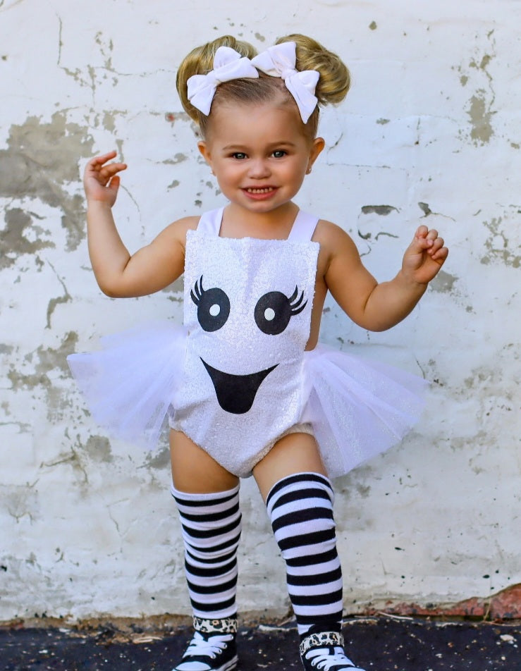 Sequins Goast Romper with Romantic Tutu and Legwarmers