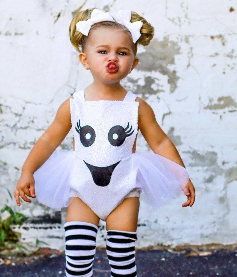 Sequins Goast Romper with Romantic Tutu and Legwarmers