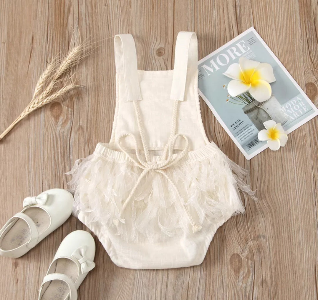 Off White Lace Vintage Boho Romper #1000400