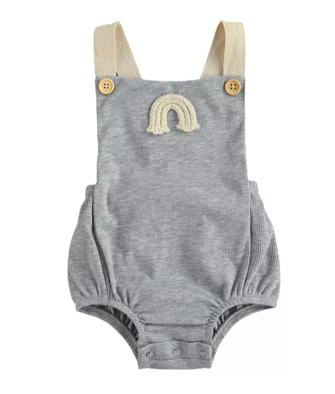 Gray Rainbow Romper Gender Neutral