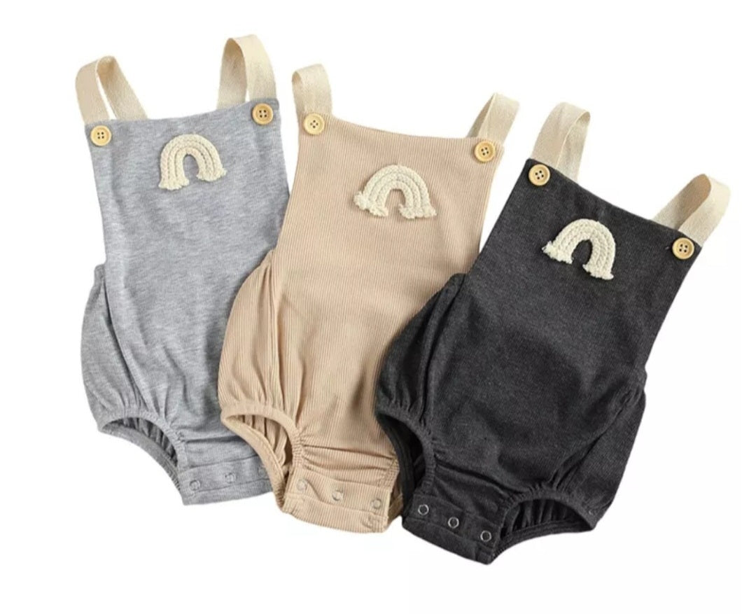 Gray Rainbow Romper Gender Neutral