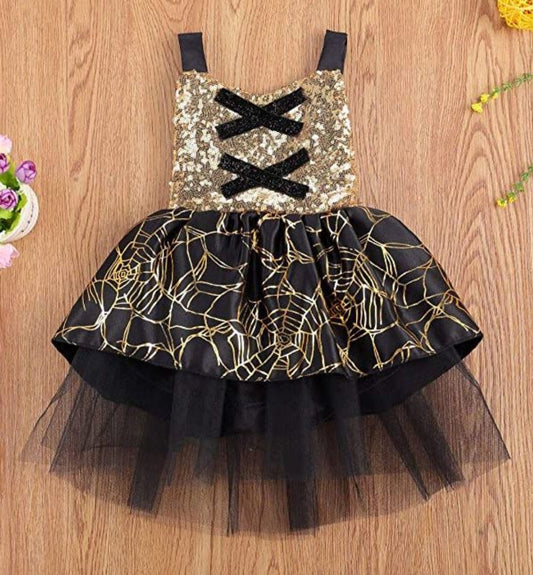 Black Spiderweb Romper with Romantic Tutu