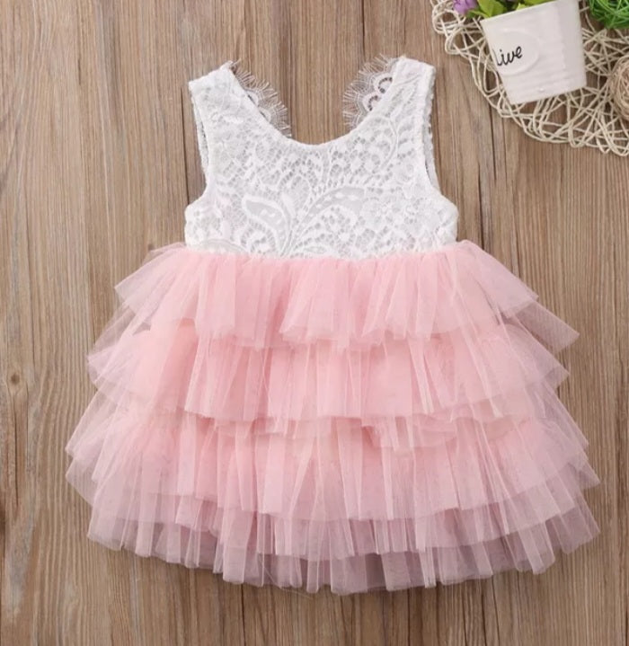 Peachy Pink and Lace Tutu Dress