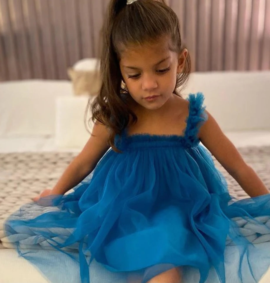 Turquoise Tulle Dress 1000117