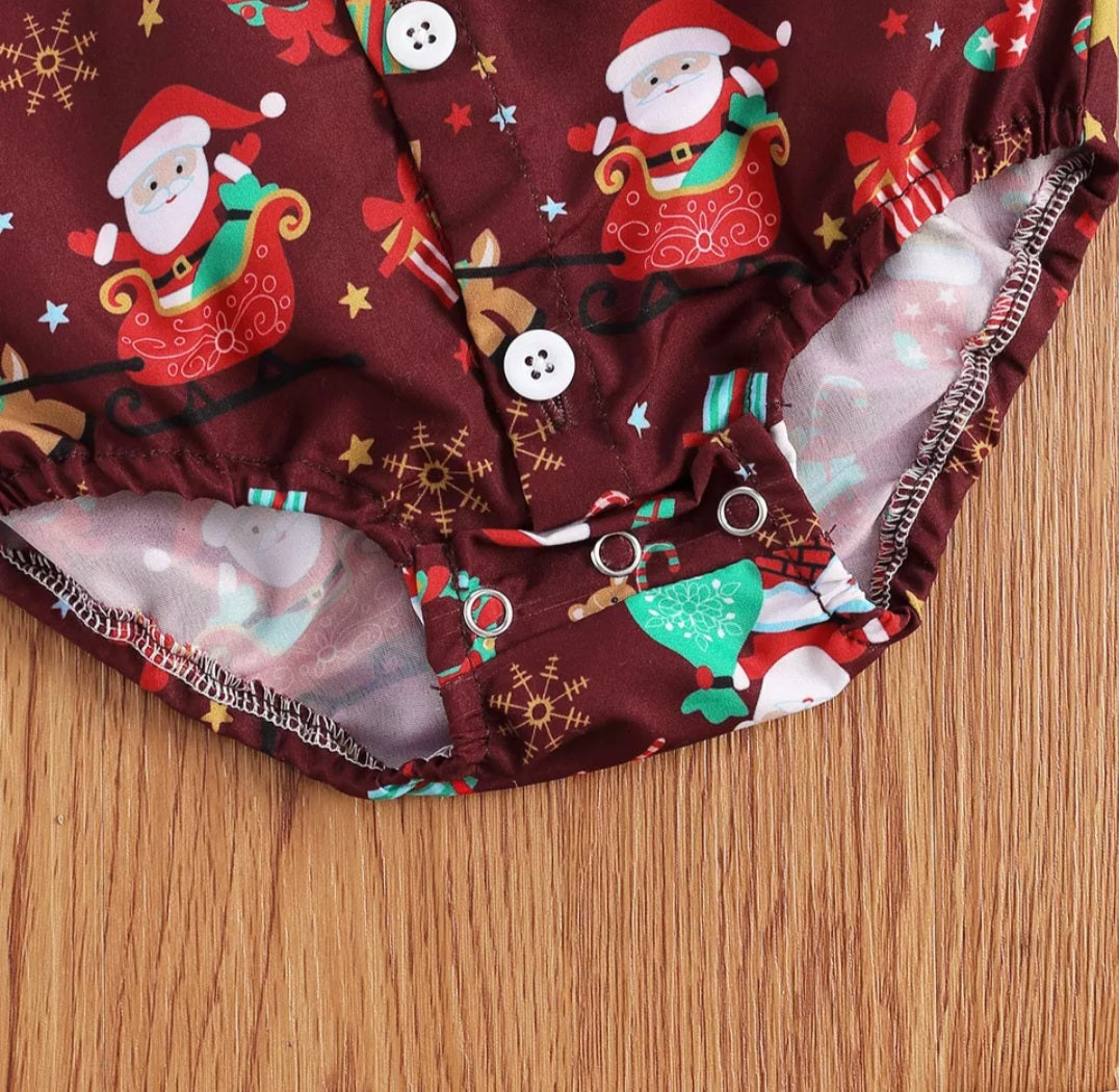 Maroon Christmas Romper Boy Generalman 2000316
