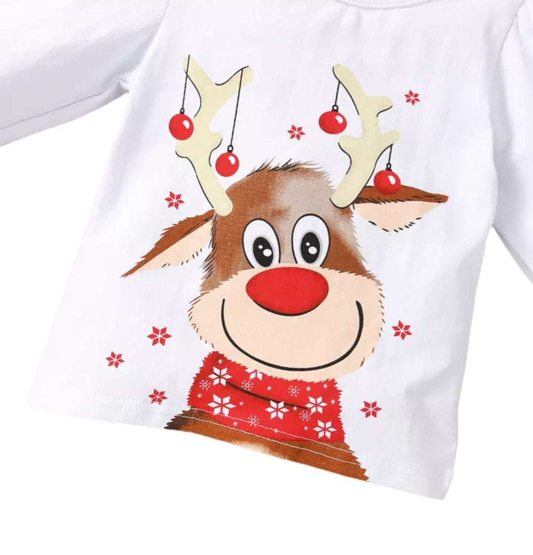 Reindeer Top an Tutu Christmas Outfit