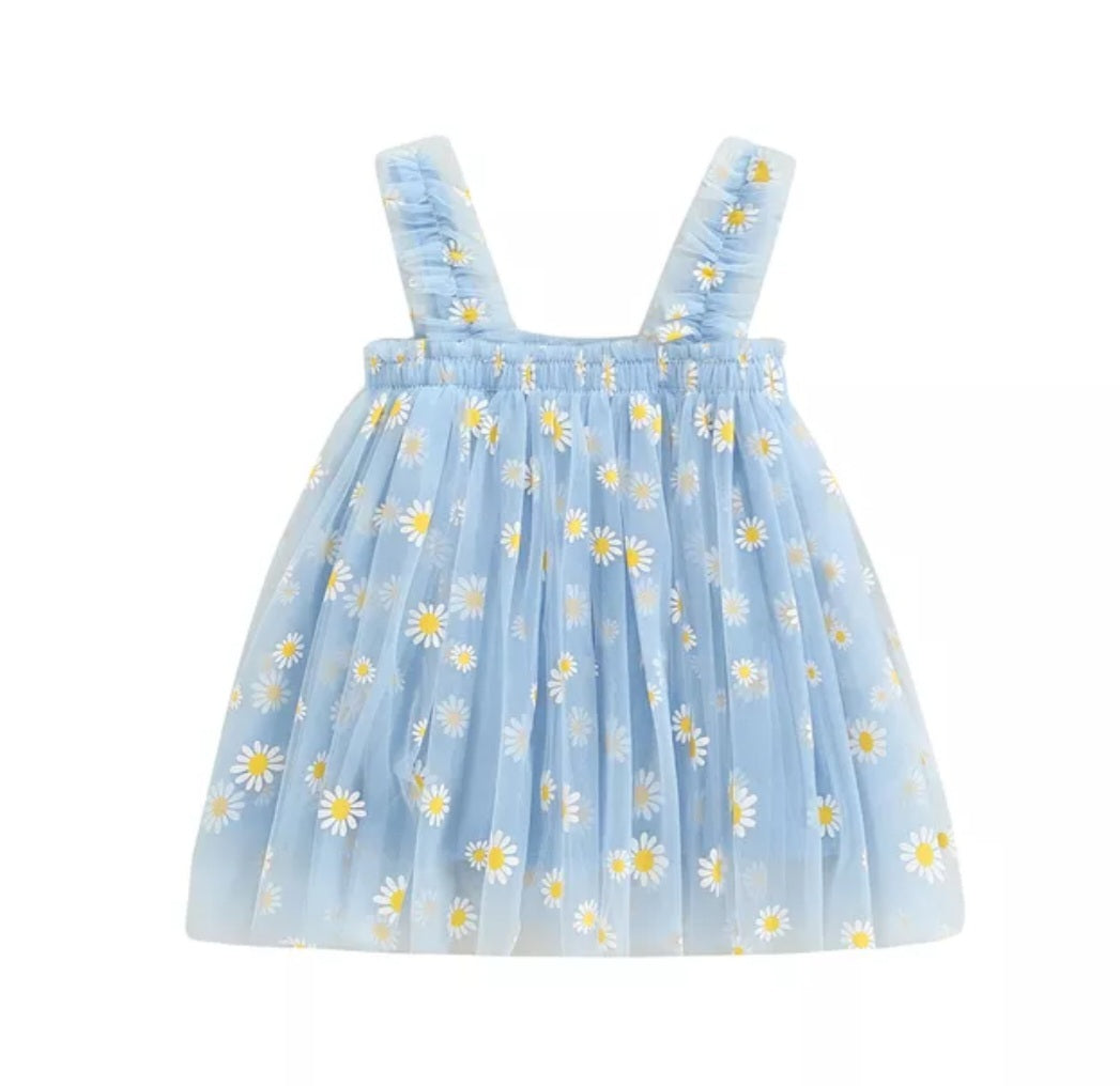 Blue Daisy Tulle Dress